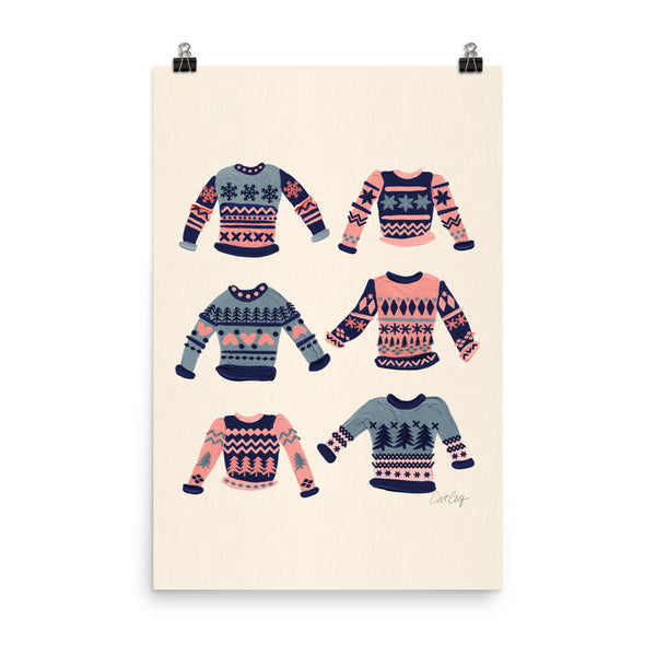 Christmas Sweaters - Navy Blush