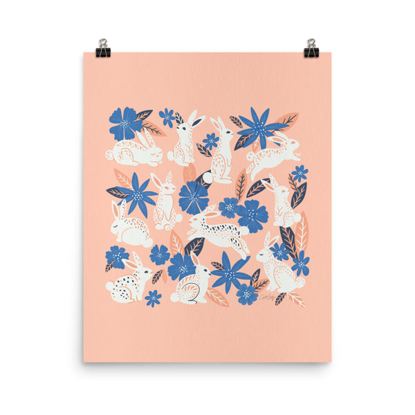 Bunnies and Blooms - Blue Blush