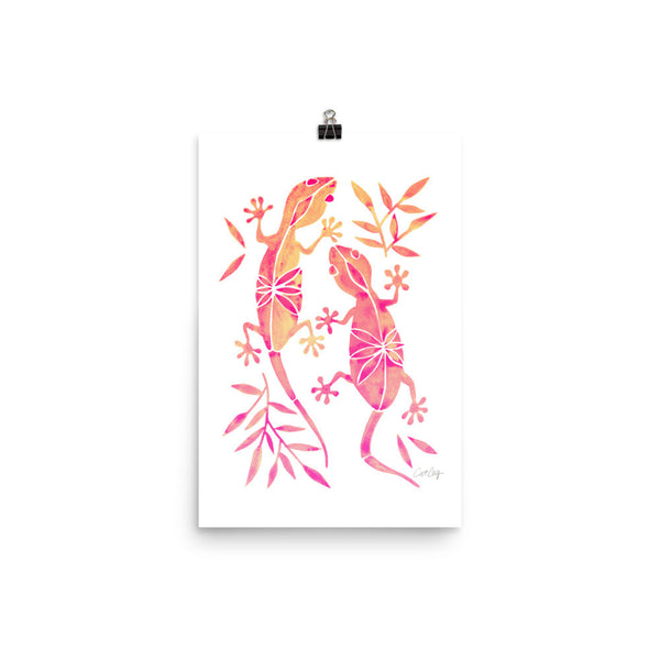 Geckos – Pink Palette • Art Print