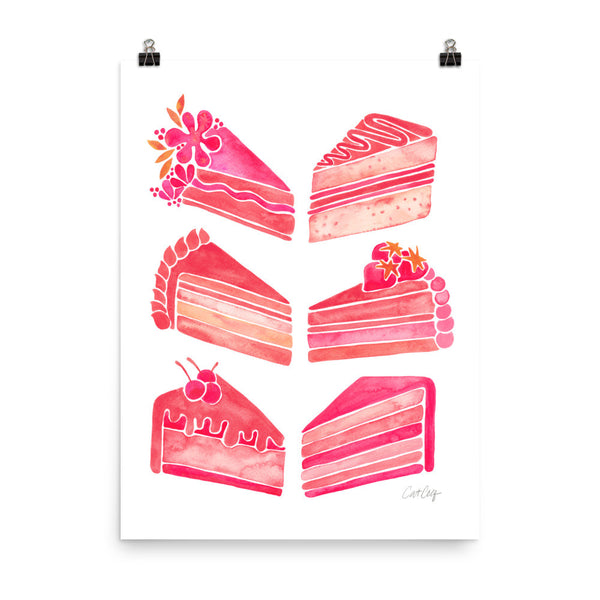 Cake Slices – Pink Ombré Palette • Art Print
