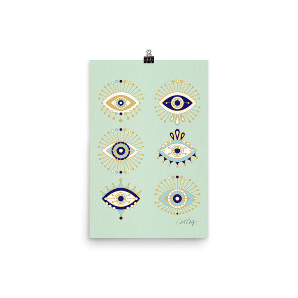 Evil Eyes – Mint Palette • Art Print