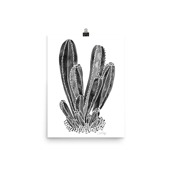 Cactus Cluster – Black Palette • Art Print
