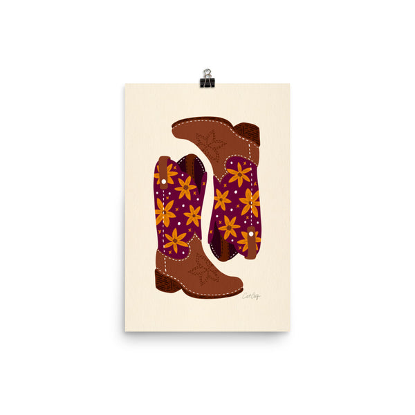 Cowgirl Boots – Fuchsia & Orange