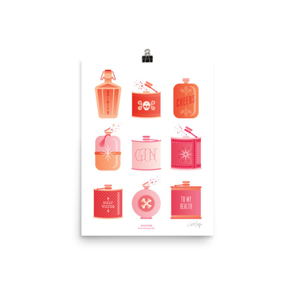 Flask Collection – Peachy Pink Palette • Art Print