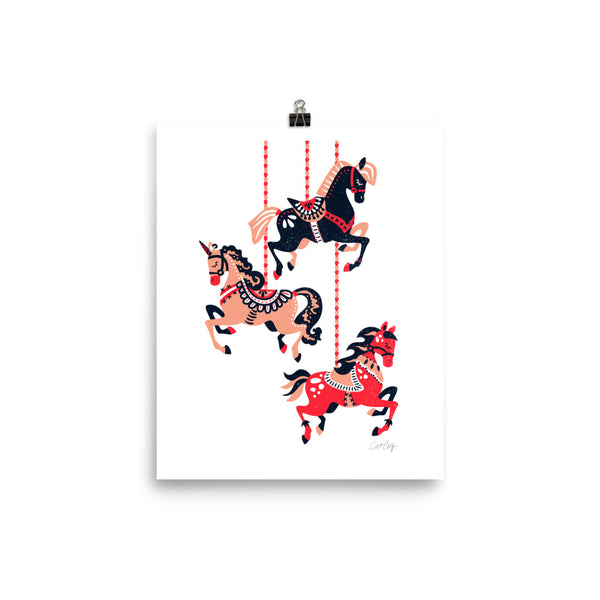 Carousel Horses - Red Black