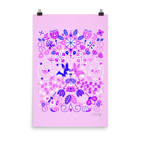 Bunny Lovers – Indigo Palette • Art Print