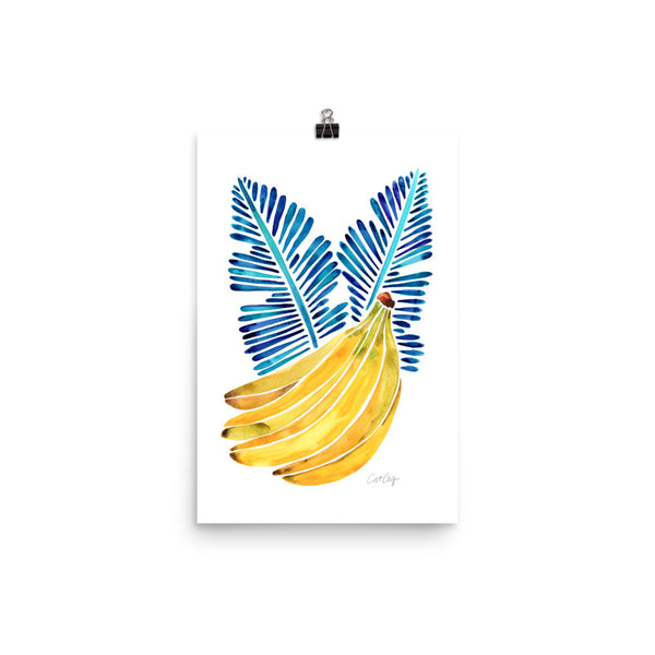 Banana Bunch – Yellow & Blue • Art Print
