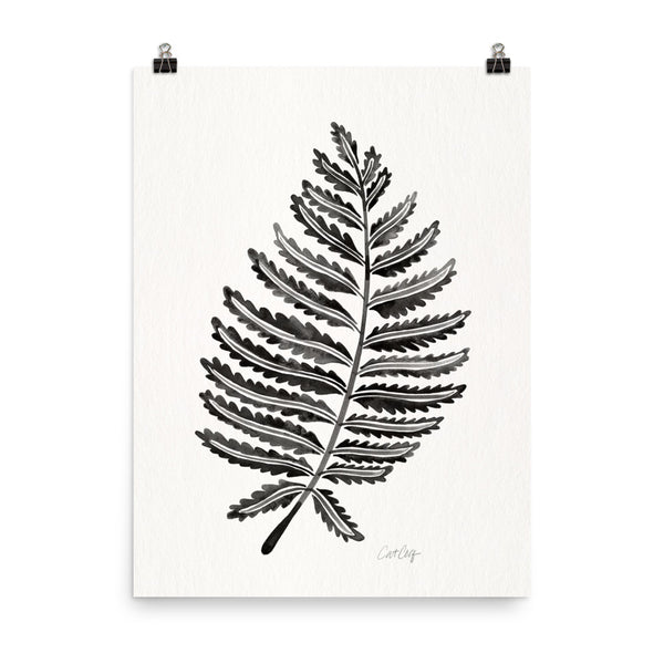 Fern Leaf – Black Palette • Art Print