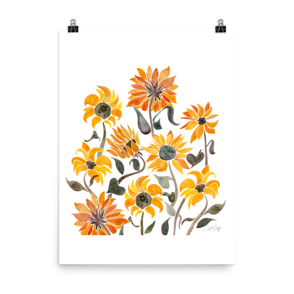 Sunflower Watercolor – Yellow Palette • Art Print