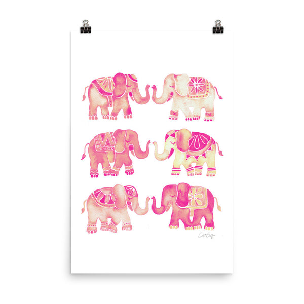 Elephant Collection – Pink Ombré Palette • Art Print