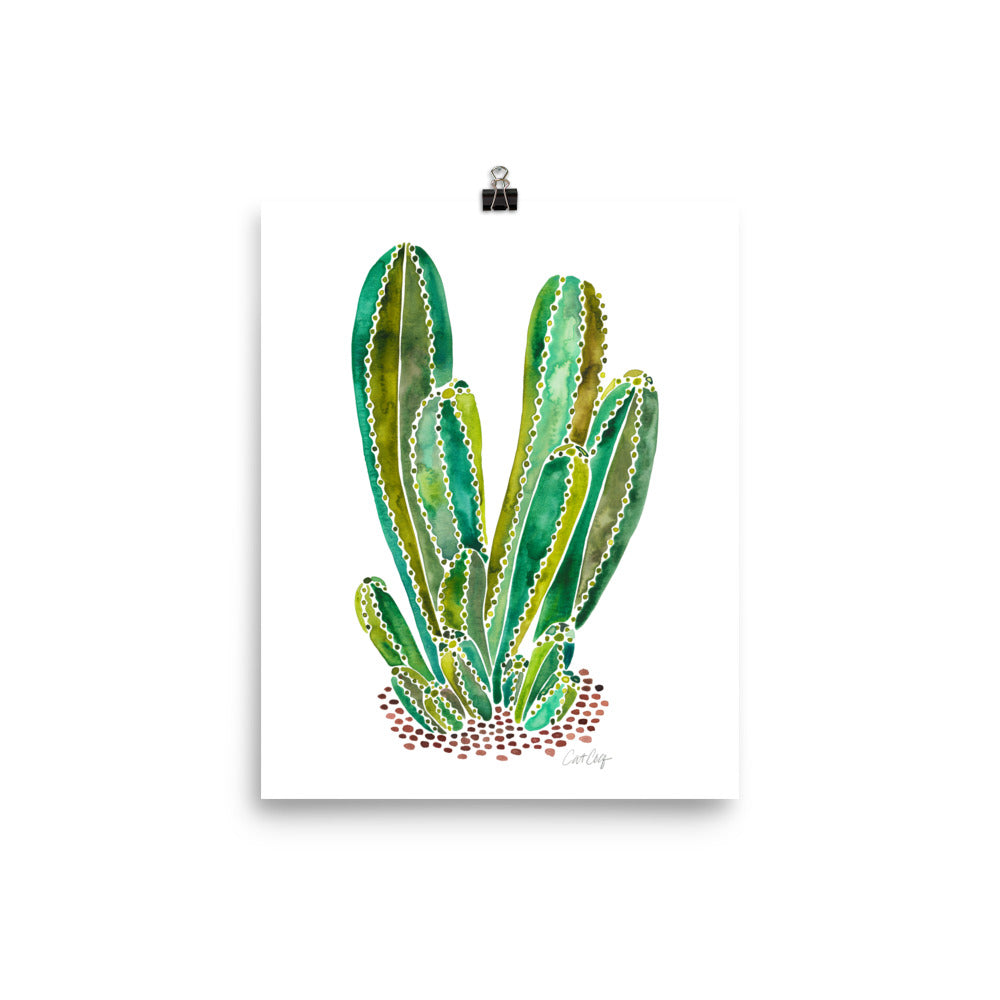 Cactus Cluster – Green Palette • Art Print