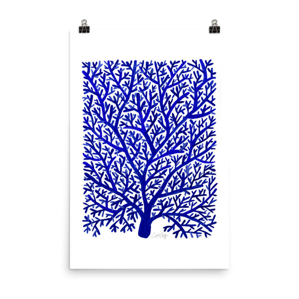 Fan Coral – Navy Palette • Art Print