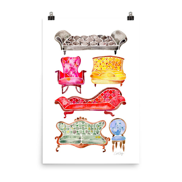 Victorian Lounge – Rainbow Palette • Art Print