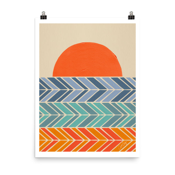 Retro Sunset - Blue Orange