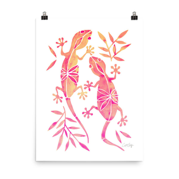 Geckos – Pink Palette • Art Print