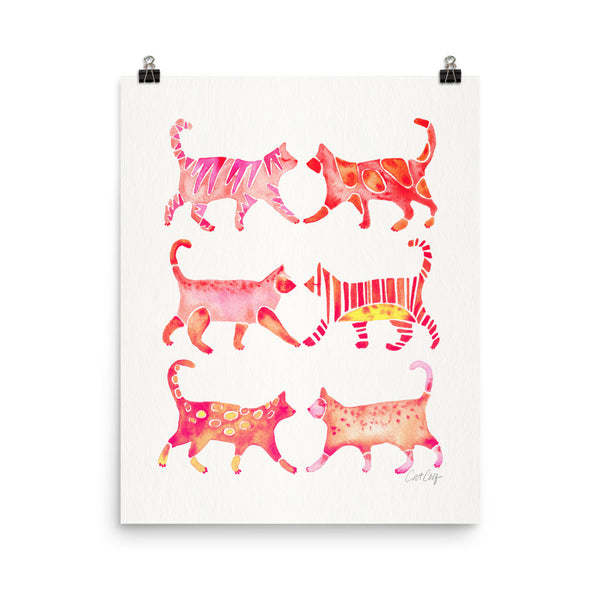 Cat Collection – Pink Palette • Art Print