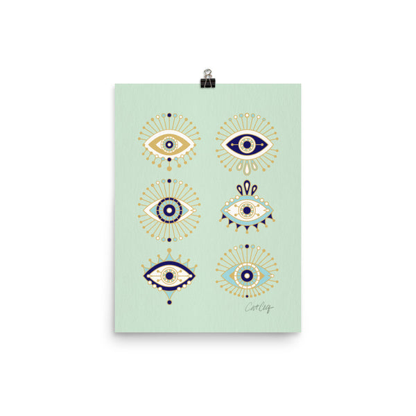 Evil Eyes – Mint Palette • Art Print