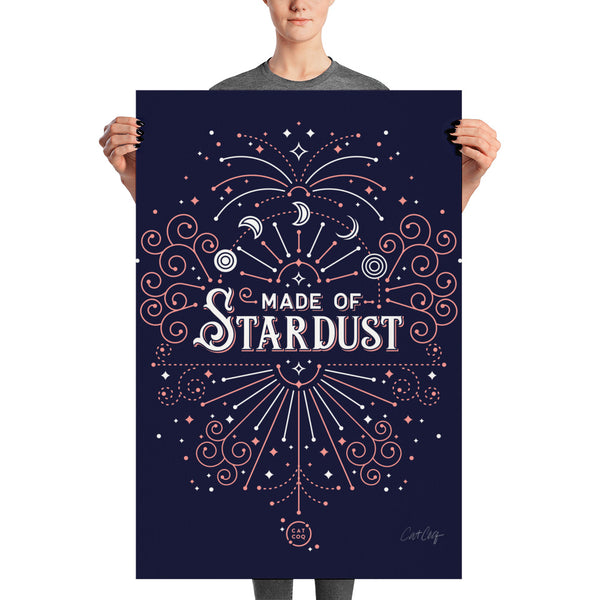 Made of Stardust – Blush & Navy Palette • Art Print