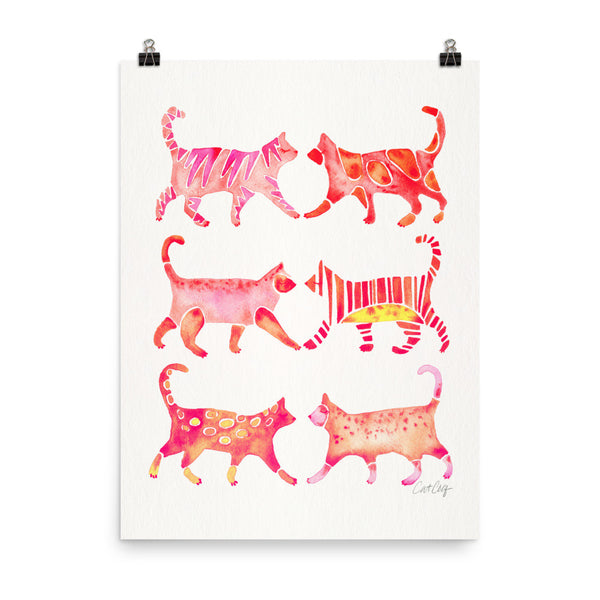 Cat Collection – Pink Palette • Art Print