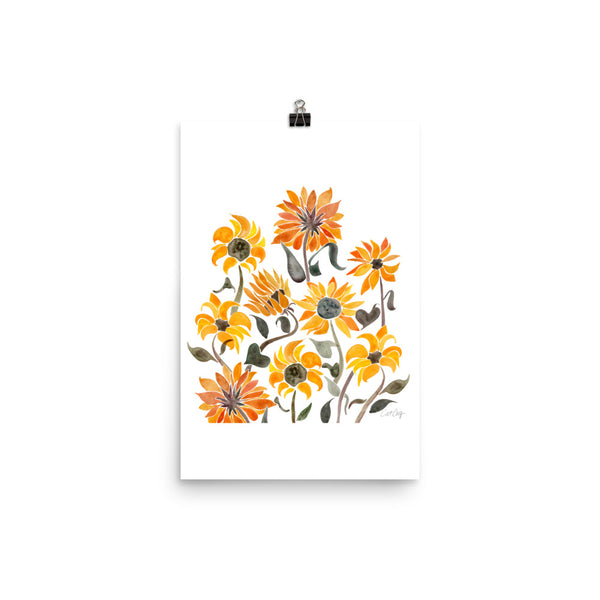 Sunflower Watercolor – Yellow Palette • Art Print