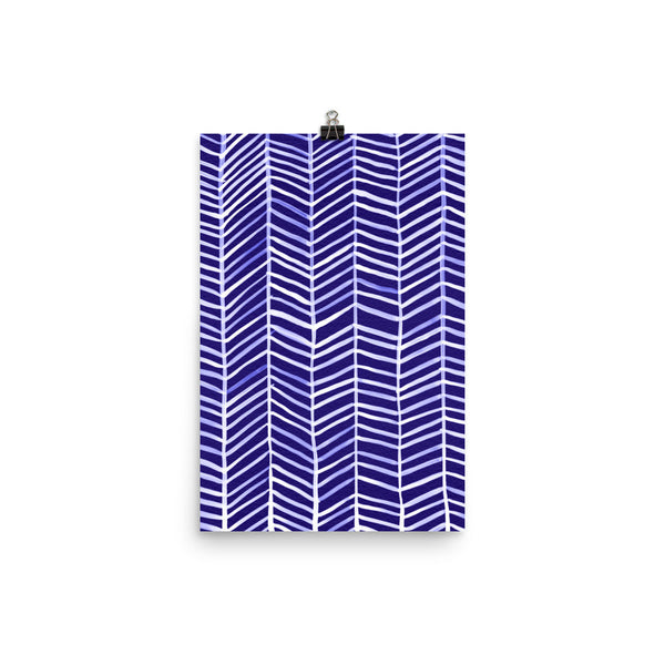 Herringbone – Navy Palette • Art Print