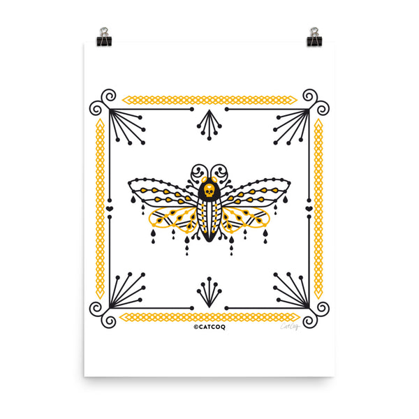 Death's Head Hawkmoth – Yellow & Black Palette • Art Print