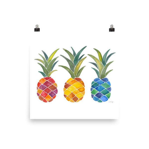 Rainbow Pineapples • Art Print
