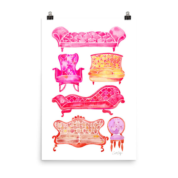Victorian Lounge – Pink Palette • Art Print