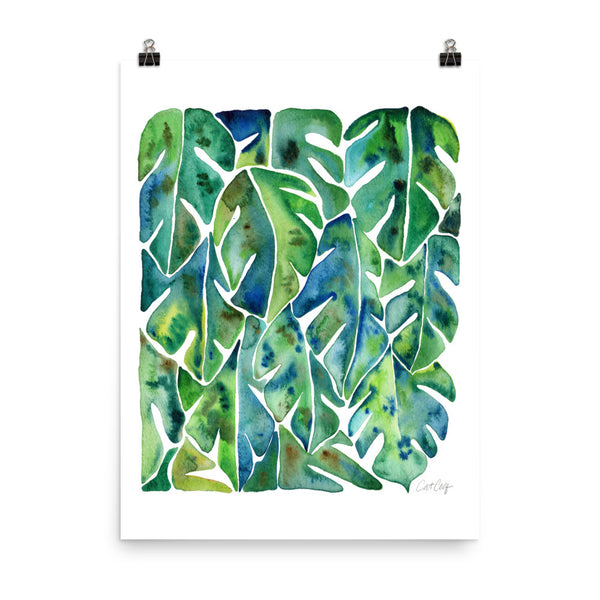Split Leaf Philodendron – Green Palette • Art Print