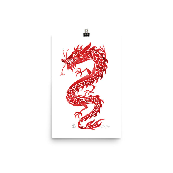Chinese Dragon – Crimson Palette • Art Print