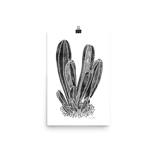 Cactus Cluster – Black Palette • Art Print
