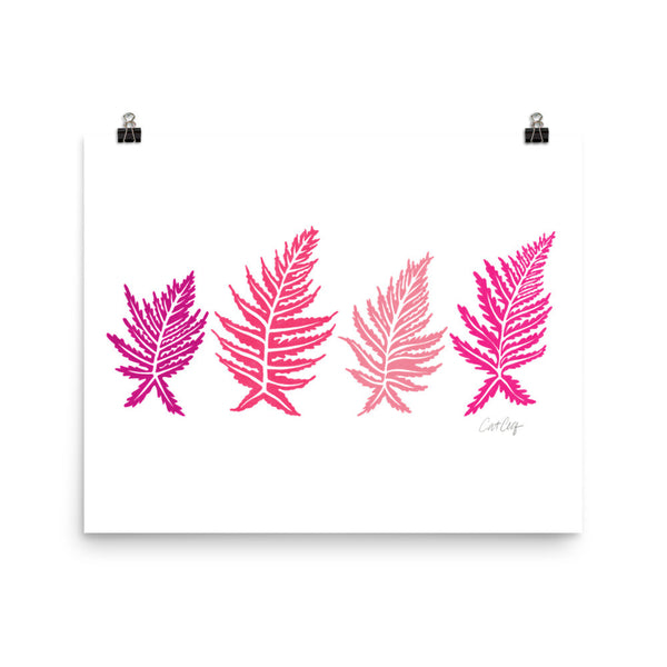 Inked Ferns – Pink Ombré Ink • Art Print