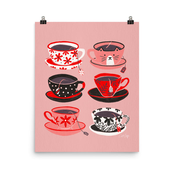 Tea Time - Pink and Red