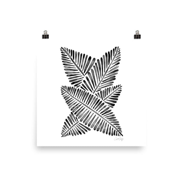 Banana Leaves – Black Palette • Art Print