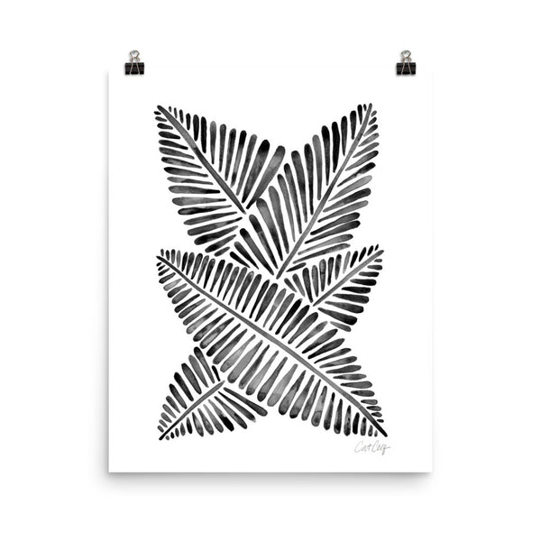 Banana Leaves – Black Palette • Art Print