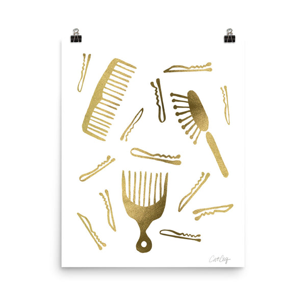 Good Hair Day – Gold Palette • Art Print