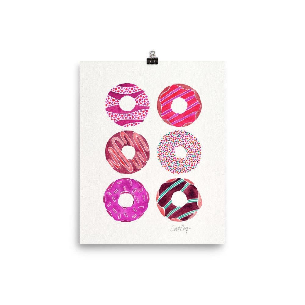 Half Dozen Donuts – Magenta Palette • Art Print