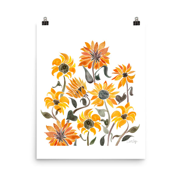 Sunflower Watercolor – Yellow Palette • Art Print