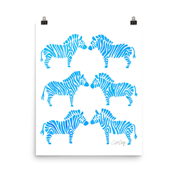 Zebra Collection – Blue Palette • Art Print