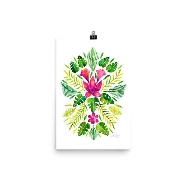 Tropical Symmetry – Pink & Green Palette • Art Print