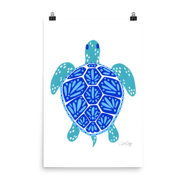 Sea Turtle – Blue Palette  •  Art Print