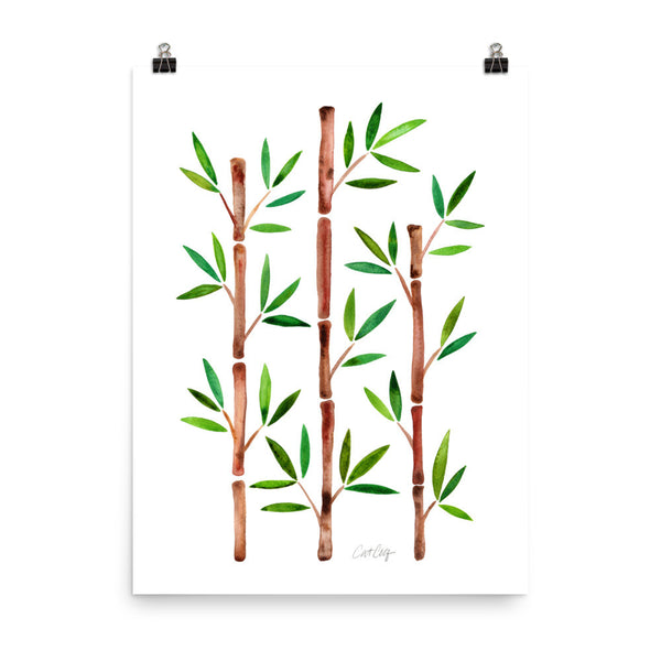 Bamboo – Green & Brown Palette • Art Print