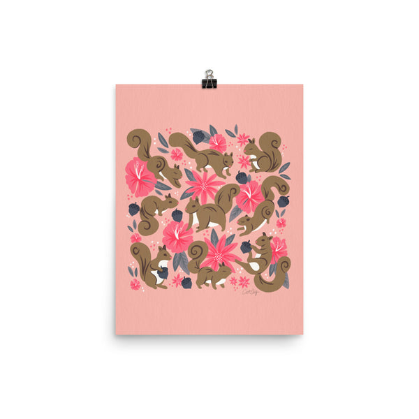 Squirrels & Blooms – Magenta & Denim