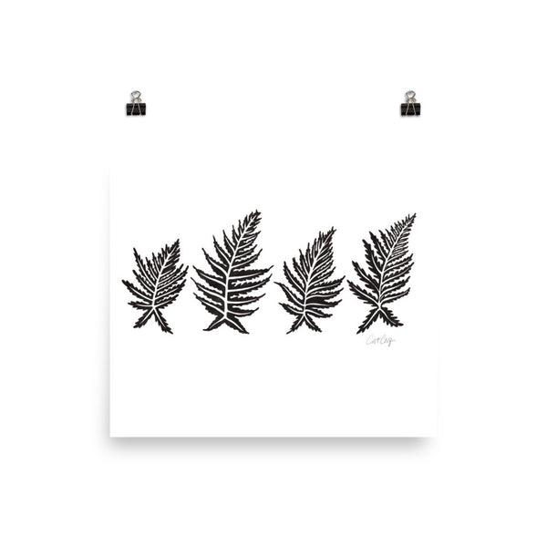 Inked Ferns – Black Ink • Art Print