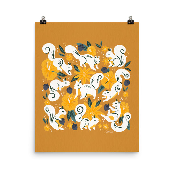 Squirrels & Blooms – Ochre
