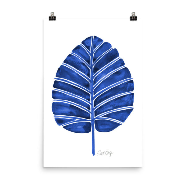 Elephant Ear Alocasia – Navy Palette • Art Print
