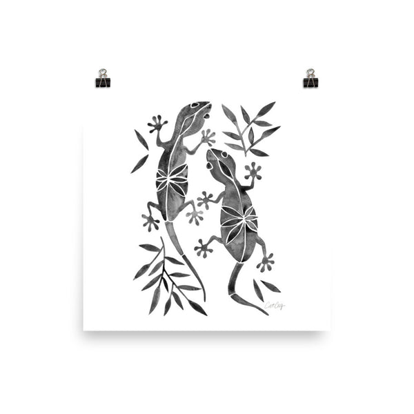 Geckos – Black Palette • Art Print