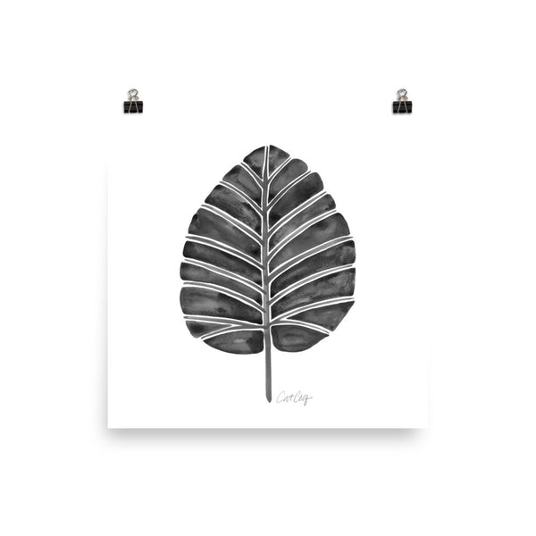 Elephant Ear Alocasia – Black Palette • Art Print