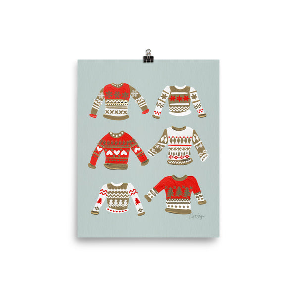 Christmas Sweaters - Gold Red