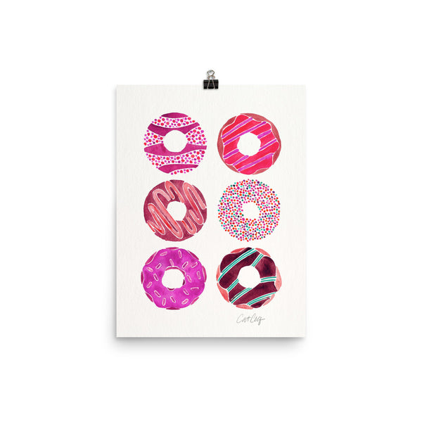Half Dozen Donuts – Magenta Palette • Art Print